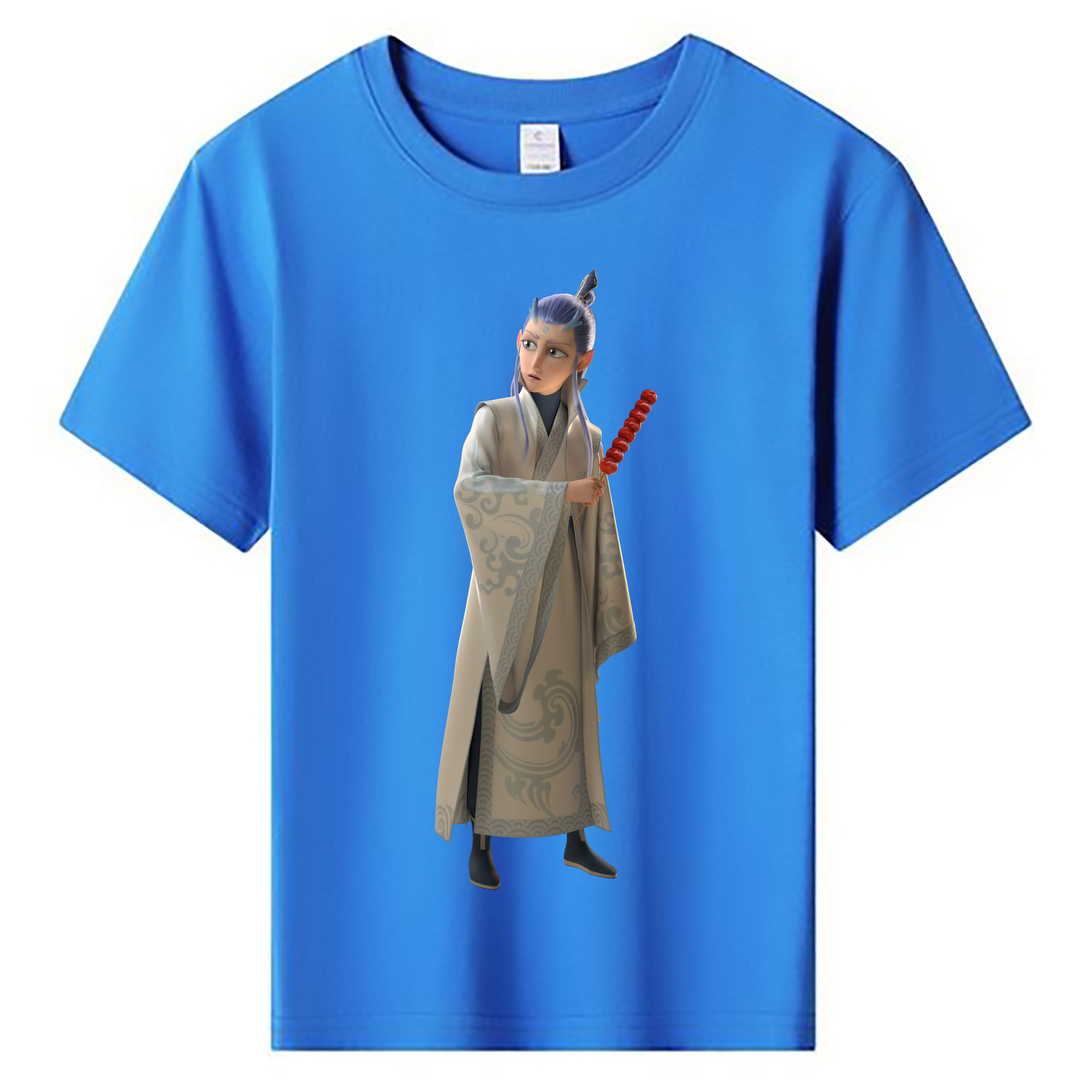 （画像用） Ne Zha 2 ナタ 魔童の大暴れ 綿100％キッズTシャツ（フロントプリント）